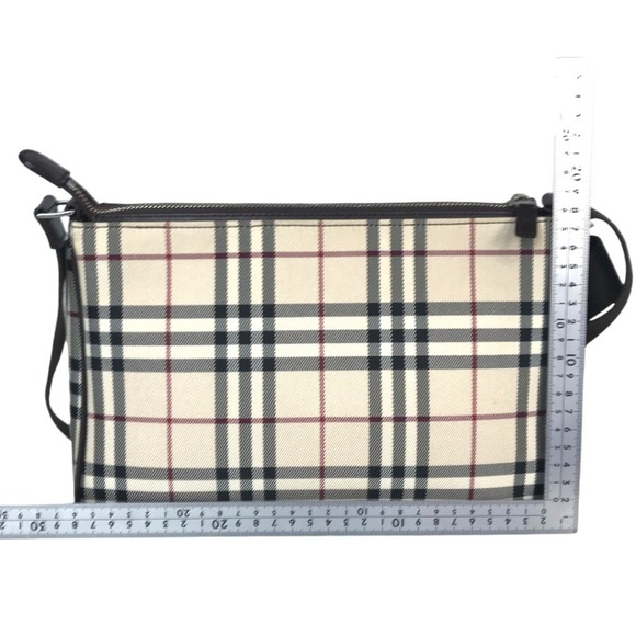Burberry Nova Check Crossbody Shoulder Bag Canvas Beige Brown - Picture 2 of 16